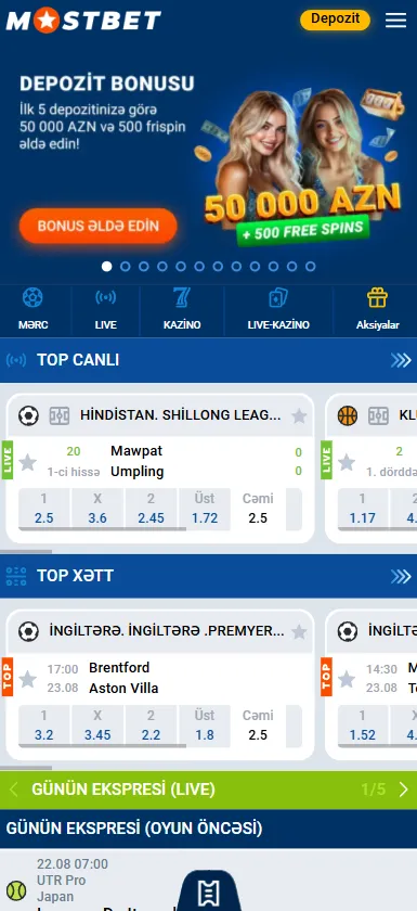 Mostbet İdman mərcləri