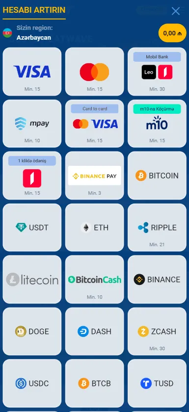 Mostbet Depozit Ekranı